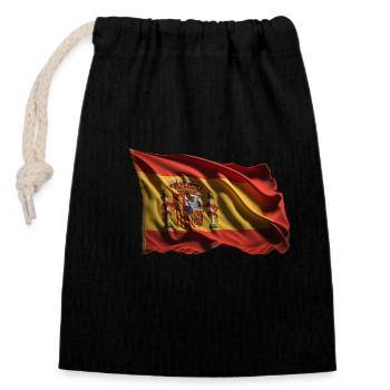 Drapeau de l’Espagne - Sac cadeau en coton avec cordon (14 x 20 cm) - noir - Devant