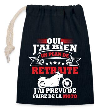 Plan de retraite faire de la moto - Sac cadeau en coton avec cordon (14 x 20 cm) - bleu marine - Devant