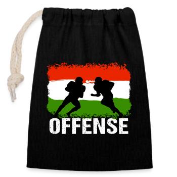 American Football Hungary Offense - Closable cotton gift bag (14x20cm) - black - Front