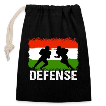 Football américain Hongrie Défense - Sac cadeau en coton avec cordon (14 x 20 cm) - noir - Devant
