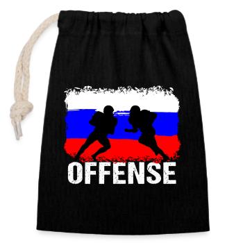 American Football Russia Offense - Closable cotton gift bag (14x20cm) - black - Front