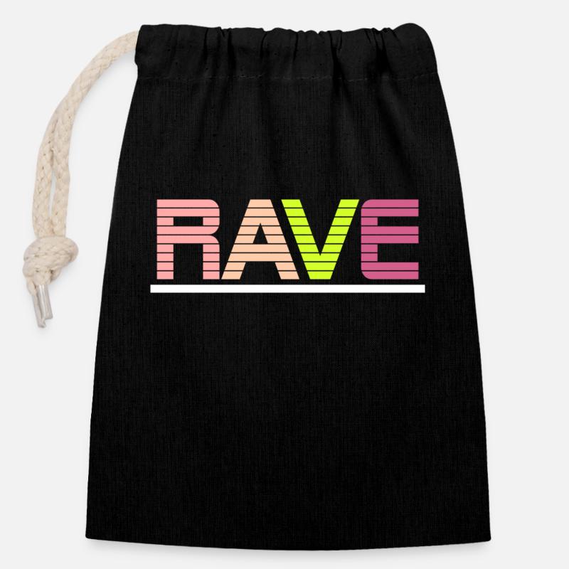 Rave - Closable cotton gift bag (14x20cm) - black