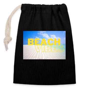 Beach 26 - Verschließbarer Geschenkbeutel aus Baumwolle (14x20cm) - Schwarz - Vorne