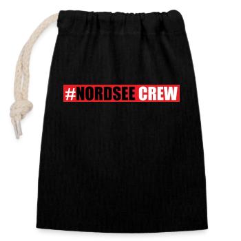 Équipage de la mer du Nord - Sac cadeau en coton avec cordon (14 x 20 cm) - noir - Devant