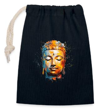 Buddha Design - Verschließbarer Geschenkbeutel aus Baumwolle (14x20cm) - Navy - Vorne