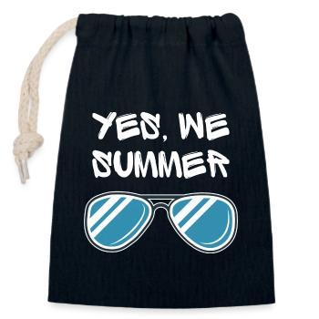 Yes we summer! Unique original style - Closable cotton gift bag (14x20cm) - navy - Front
