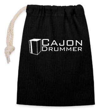 Cajon Drummer Shirt Gift Drums Djembe - Closable cotton gift bag (14x20cm) - black - Front