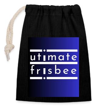 Beach 5 - Closable cotton gift bag (14x20cm) - black - Front