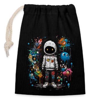 Mystic Eye-conic: Peek into Fashiton & Mystery - Closable cotton gift bag (14x20cm) - black - Front