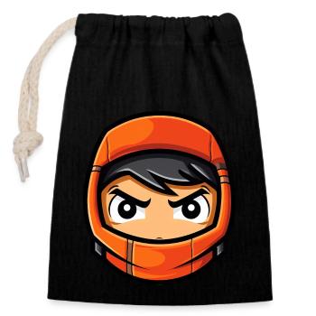 Cute Halloween Ninja - Closable cotton gift bag (14x20cm) - black - Front