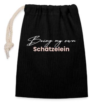 Being my own sweetheart - Closable cotton gift bag (14x20cm) - black - Front