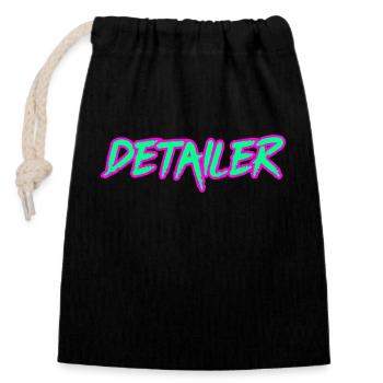 Car Detailer, Car Lover, Vehicle Detailer - Closable cotton gift bag (14x20cm) - black - Front