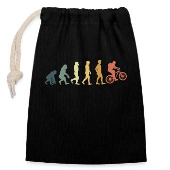 Evolution cycliste - Sac cadeau en coton avec cordon (14 x 20 cm) - noir - Devant