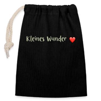 Schwangerschaft - Babysprüche - Verschließbarer Geschenkbeutel aus Baumwolle (14x20cm) - Schwarz - Vorne