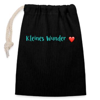 Dictons de bébé - Grossesse - Sac cadeau en coton avec cordon (14 x 20 cm) - noir - Devant