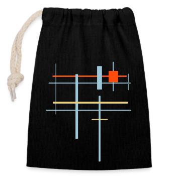 Arrière-plan Vecteur minimal Abstrait - Sac cadeau en coton avec cordon (14 x 20 cm) - noir - Devant