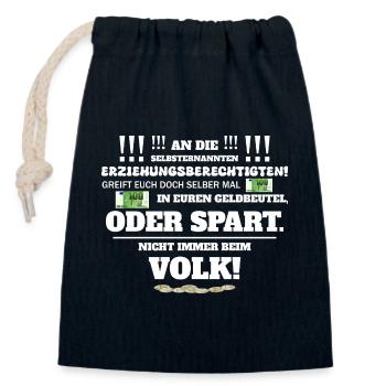 Nicht immer vom Volk - Verschließbarer Geschenkbeutel aus Baumwolle (14x20cm) - Navy - Vorne