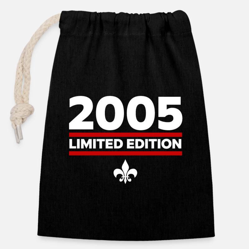 Édition limitée 2005 - Sac cadeau en coton avec cordon (14 x 20 cm) - noir