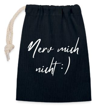 Nerv mich nicht - Verschließbarer Geschenkbeutel aus Baumwolle (14x20cm) - Navy - Vorne