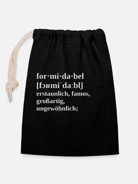 Formidable - Sac cadeau en coton avec cordon (14 x 20 cm) - noir