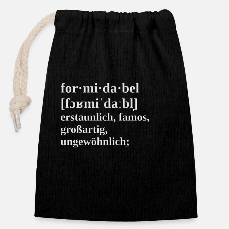 Formidable - Sac cadeau en coton avec cordon (14 x 20 cm) - noir