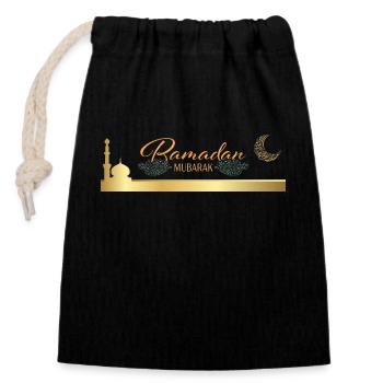 Ramadan Mubarak - Closable cotton gift bag (14x20cm) - black - Front