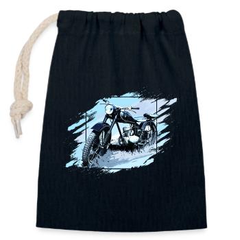125 Zschopau GDR Motorcycle - Closable cotton gift bag (14x20cm) - navy - Front