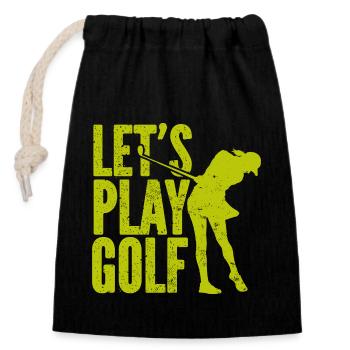 Golf - Golfclub Goldspieler Birdie Elite Luxus - Verschließbarer Geschenkbeutel aus Baumwolle (14x20cm) - Schwarz - Vorne