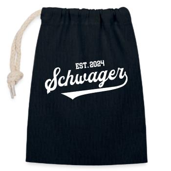 Schwager 2024 Heirat Hochzeit Schwäger Bruder - Verschließbarer Geschenkbeutel aus Baumwolle (14x20cm) - Navy - Vorne