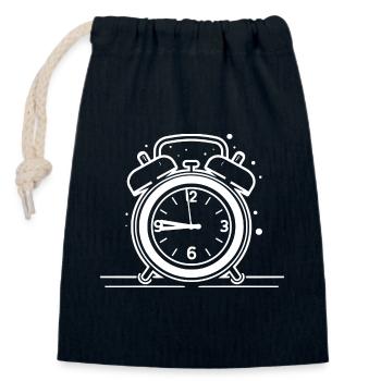 Wecker Skizze - Verschließbarer Geschenkbeutel aus Baumwolle (14x20cm) - Navy - Vorne