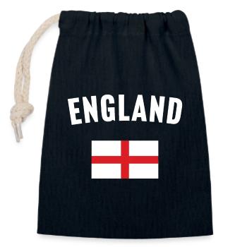 Drapeau de l’Angleterre - Sac cadeau en coton avec cordon (14 x 20 cm) - bleu marine - Devant