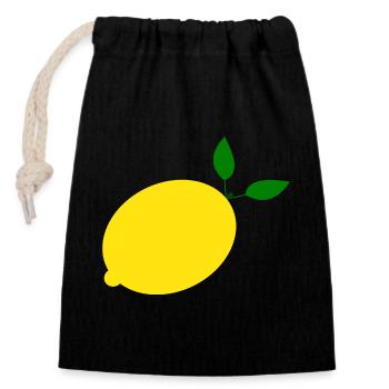 Lemon Lime Lime - Closable cotton gift bag (14x20cm) - black - Front