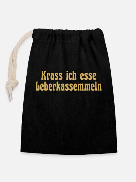 Nicht vegan Sprüche - Verschließbarer Geschenkbeutel aus Baumwolle (14x20cm) - Schwarz