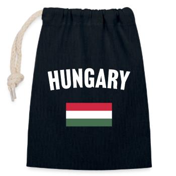 Hungary Flag - Closable cotton gift bag (14x20cm) - navy - Front