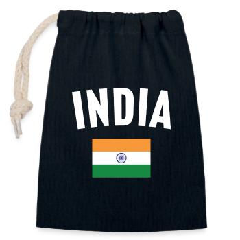 Indien Flagge - Verschließbarer Geschenkbeutel aus Baumwolle (14x20cm) - Navy - Vorne