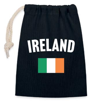 Ireland Flag - Closable cotton gift bag (14x20cm) - navy - Front