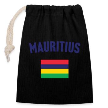 Mauritius Flag - Closable cotton gift bag (14x20cm) - black - Front