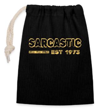 1973 - Closable cotton gift bag (14x20cm) - black - Front