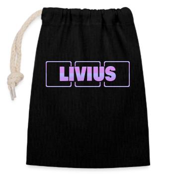 Tite-Live de grossesse - Sac cadeau en coton avec cordon (14 x 20 cm) - noir - Devant