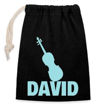 Viola David - Sac cadeau en coton avec cordon (14 x 20 cm) - noir - Devant