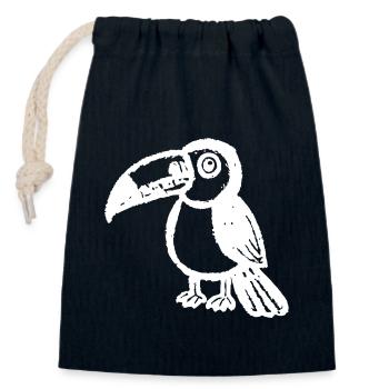 Toucan Bird Exotic - Closable cotton gift bag (14x20cm) - navy - Front