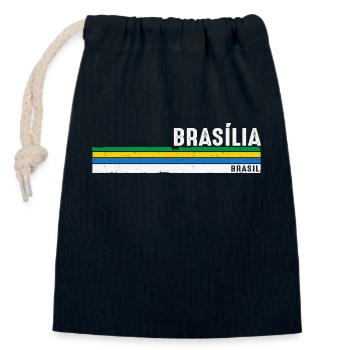 Vintage Brasília Brasil - Zeigen Sie Ihre Wurzeln, - Verschließbarer Geschenkbeutel aus Baumwolle (14x20cm) - Navy - Vorne