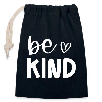 Be Kind - Closable cotton gift bag (14x20cm) - navy - Front