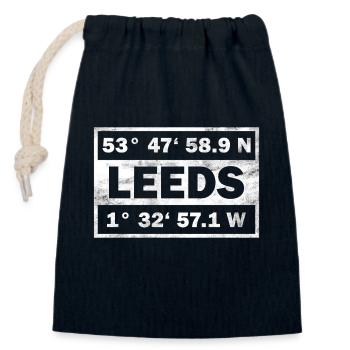 Leeds Coordinates City England Leeds - Closable cotton gift bag (14x20cm) - navy - Front