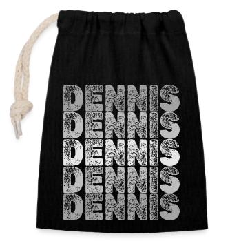 Dennis as Dennis - Closable cotton gift bag (14x20cm) - black - Front