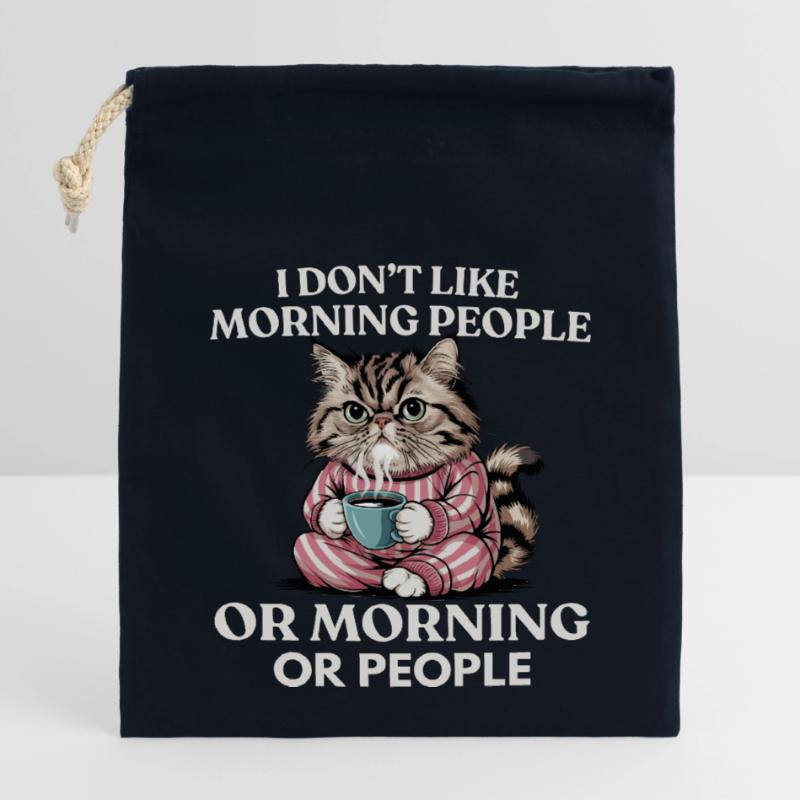 Ich mag keine Morgenmenschen oder Morgenmenschen oder Menschen Verschließbarer Geschenkbeutel aus Baumwolle (14x20cm)