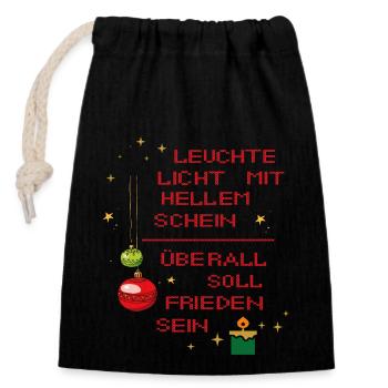 Noël Noël T - Sac cadeau en coton avec cordon (14 x 20 cm) - noir - Devant