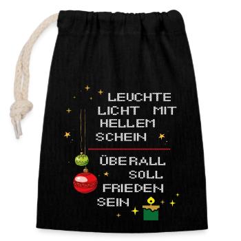Noël à Weihnachten - Sac cadeau en coton avec cordon (14 x 20 cm) - noir - Devant