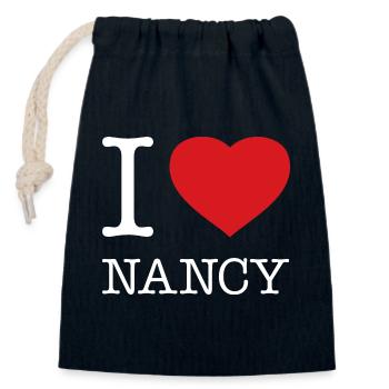I LOVE NANCY - Closable cotton gift bag (14x20cm) - navy - Front