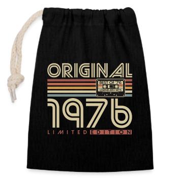 Original 1976 Jahrgang Vintage Geburtstag Retro - Verschließbarer Geschenkbeutel aus Baumwolle (14x20cm) - Schwarz - Vorne